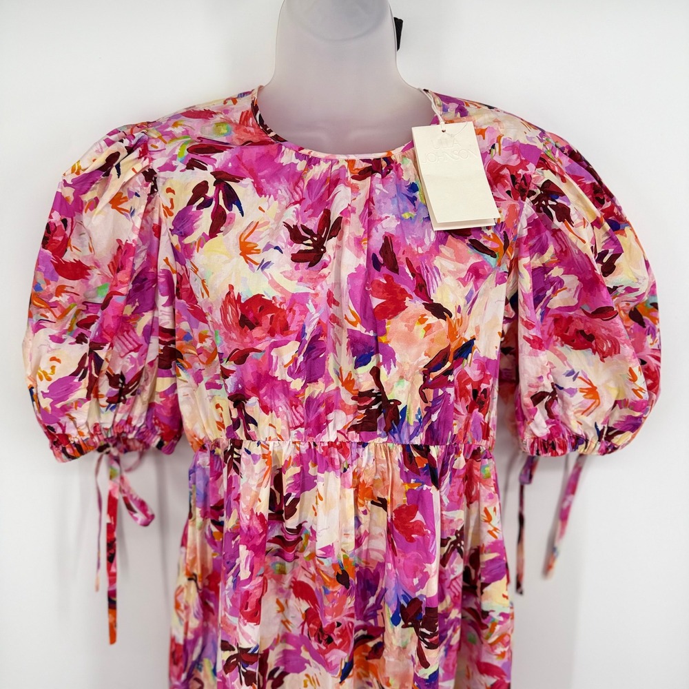 NEW Ulla Johnson Collage Dress Women 4 Azalea Tiered Cotton Silk Midi SOLD OUT! - Picture 8 of 15